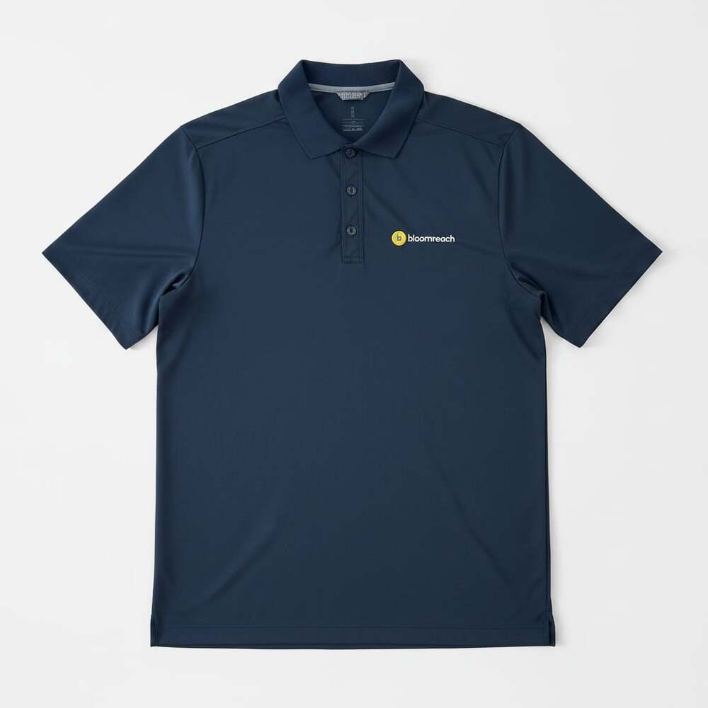 Elevate Men's Performance Polo Shirt Navy Blue Bloomreach Logo Size M